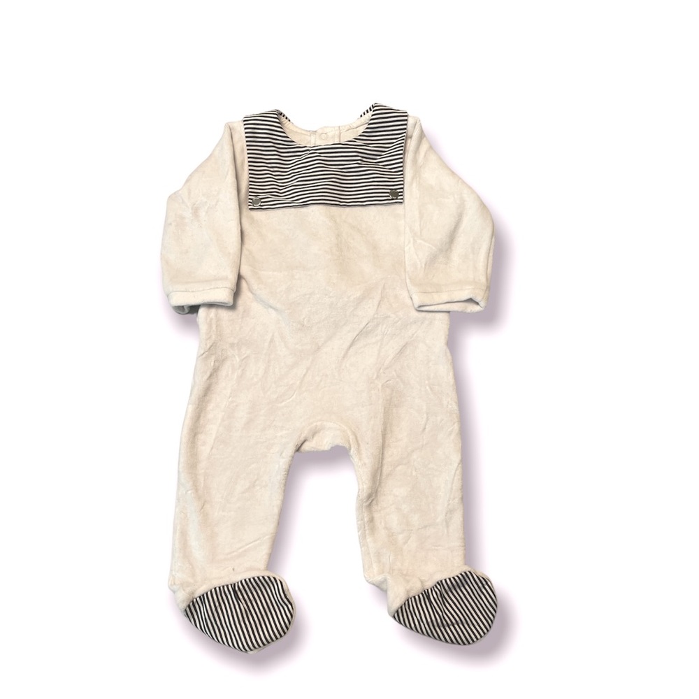 Petit Bateau one piece velour baby bodysuit
